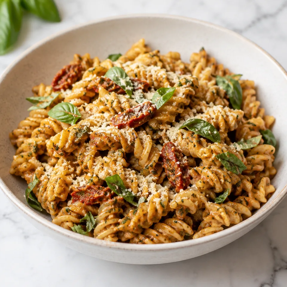 Sun-Dried Tomato Pesto Pasta (V + GF) — serving inspiration