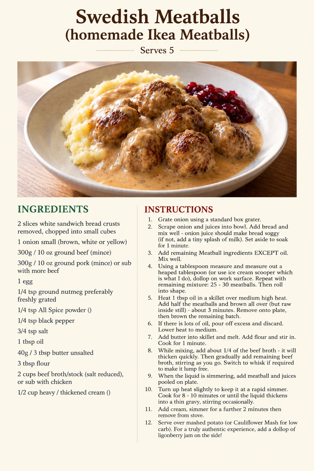 Saved Swedish Meatballs (homemade Ikea Meatballs) recipe card; accessible ingredients and instructions are listed above.