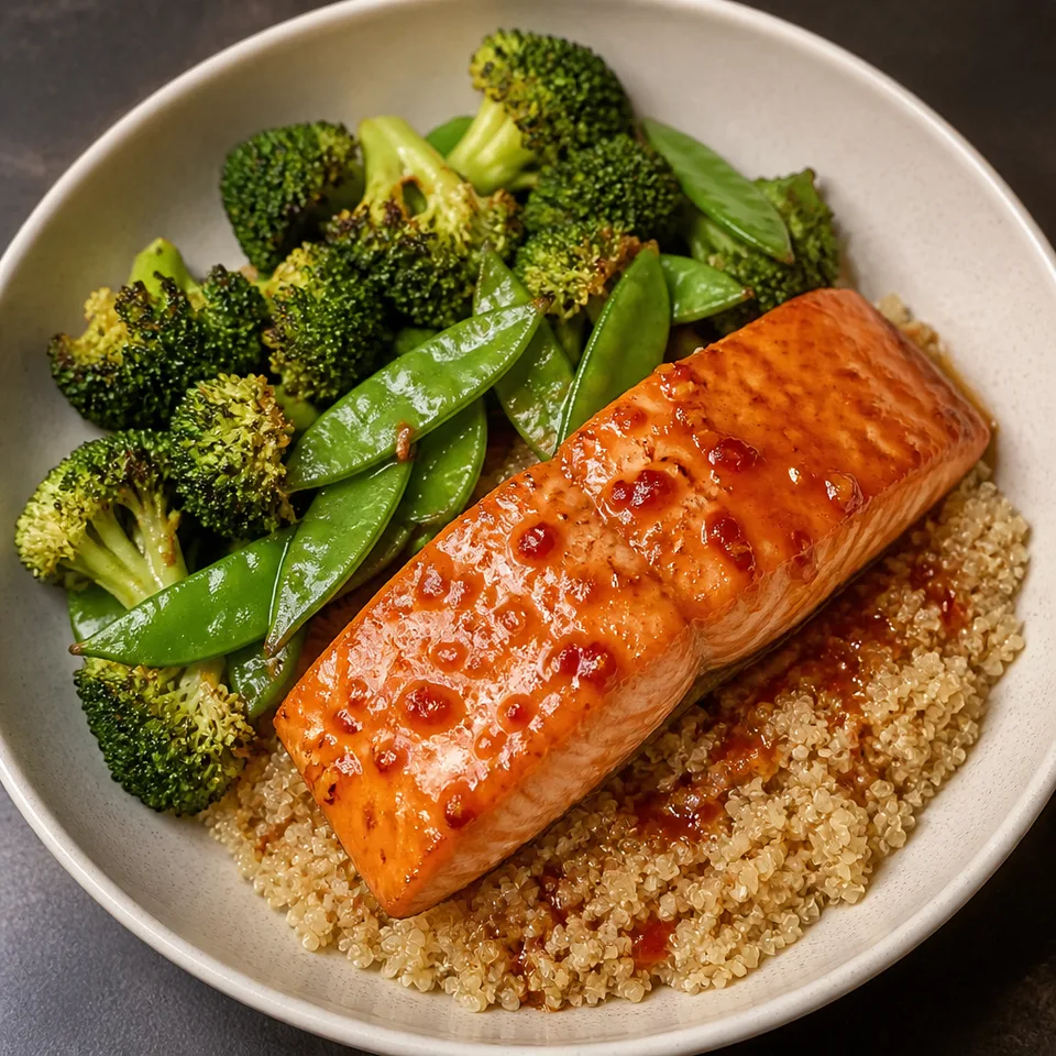 Sweet Chili Salmon & Broccoli Quinoa Bowl — serving inspiration