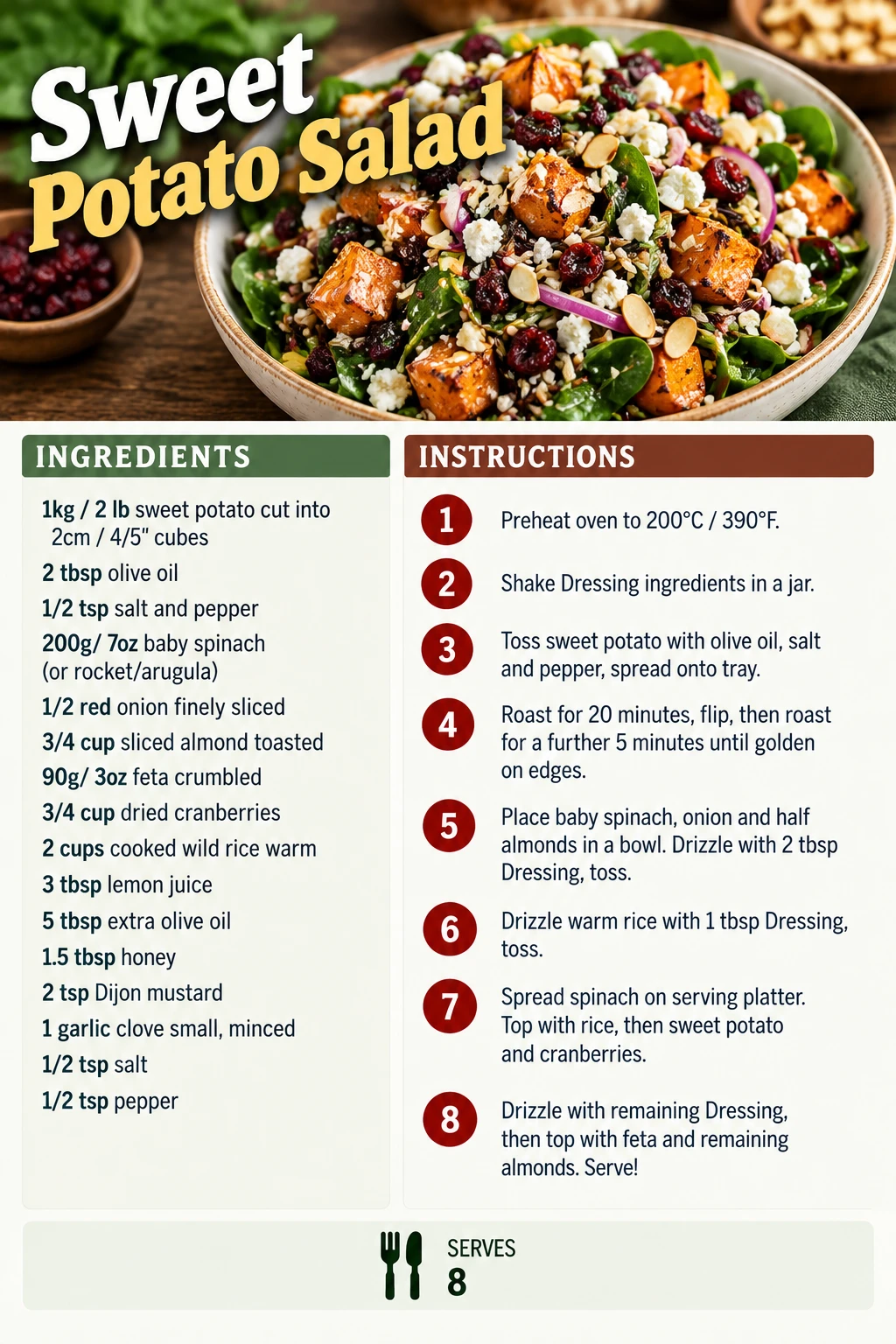 Saved Sweet Potato Salad recipe card; accessible ingredients and instructions are listed above.