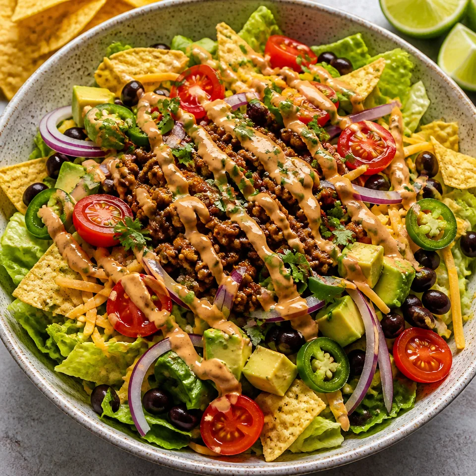 Taco Salad with Creamy Taco Dressing — serving inspiration