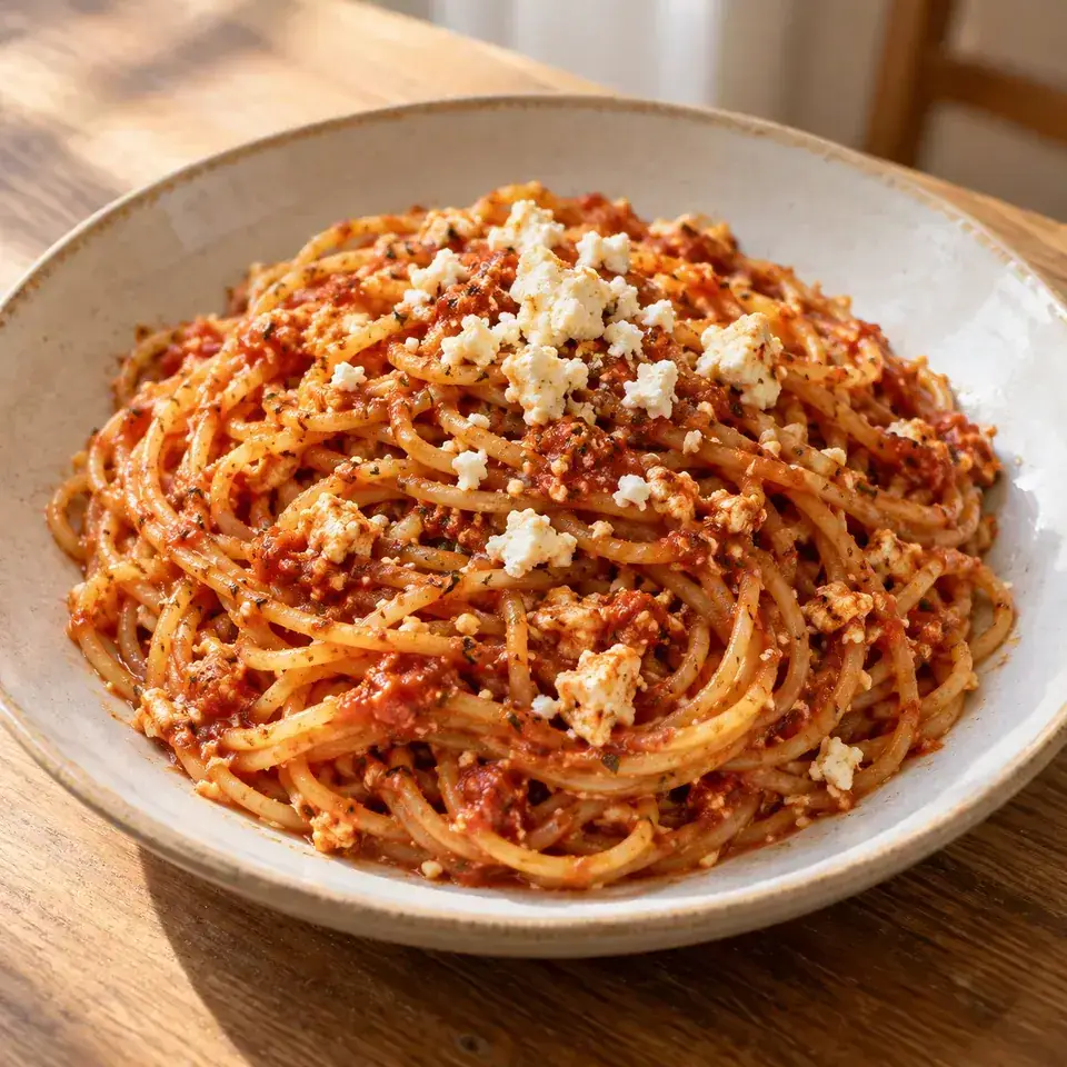 Tangy Tomato Pasta — serving inspiration