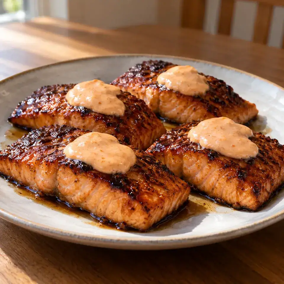 Teriyaki Salmon with Sriracha Mayo — serving inspiration