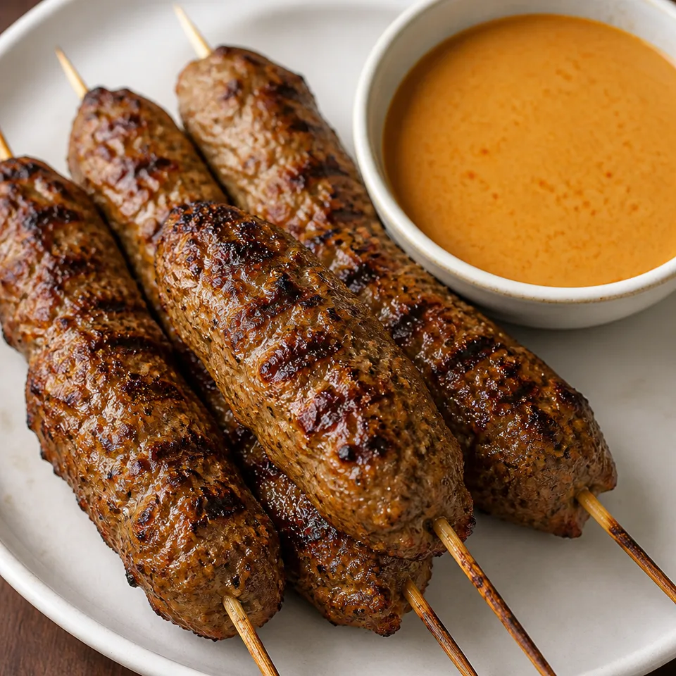 Thai Beef Koftas with Coconut Sauce — serving inspiration