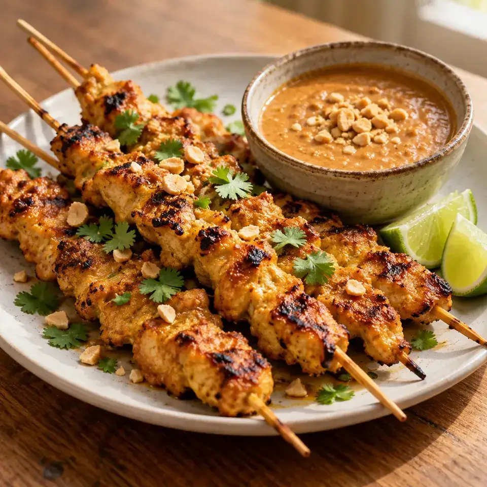 Thai Chicken Satay with Peanut Sauce — serving inspiration