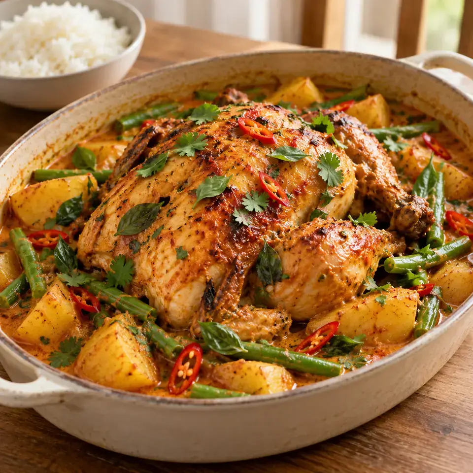Thai red curry pot roast chicken — serving inspiration