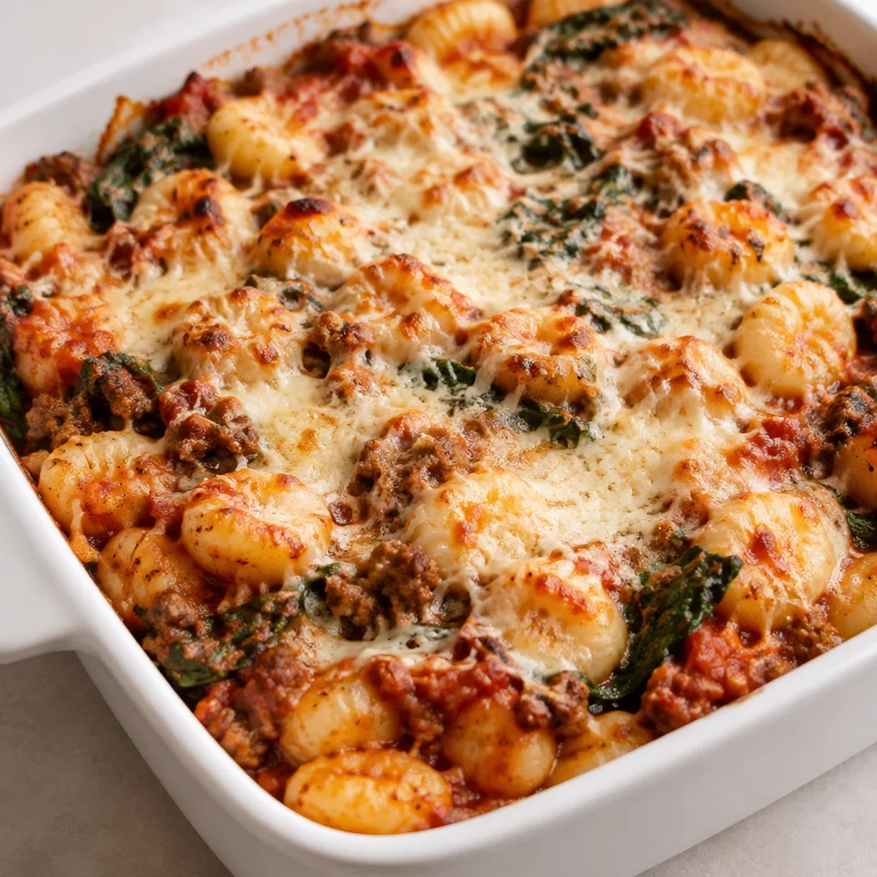 Three Cheese Gnocchi Bake — serving inspiration