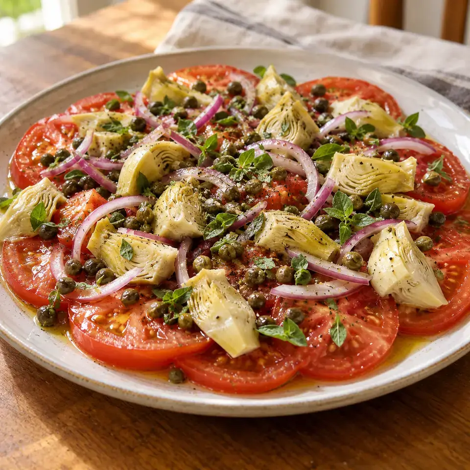 Tomato and Artichoke Salad with Capers — serving inspiration