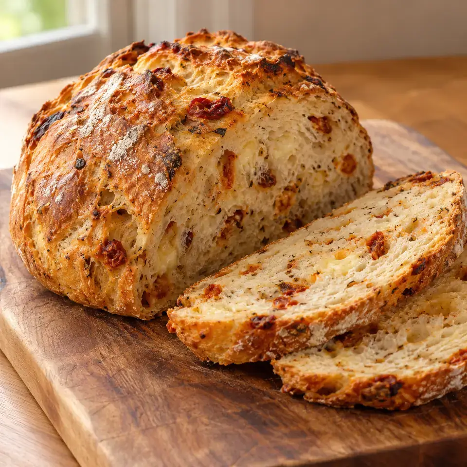 Tomato Basil No Knead Bread — serving inspiration