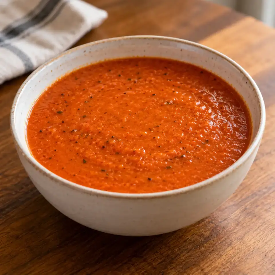 Tomato & Roasted Red Pepper Soup — serving inspiration