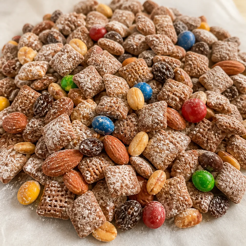 Trail Mix Muddy Buddy Recipe — serving inspiration