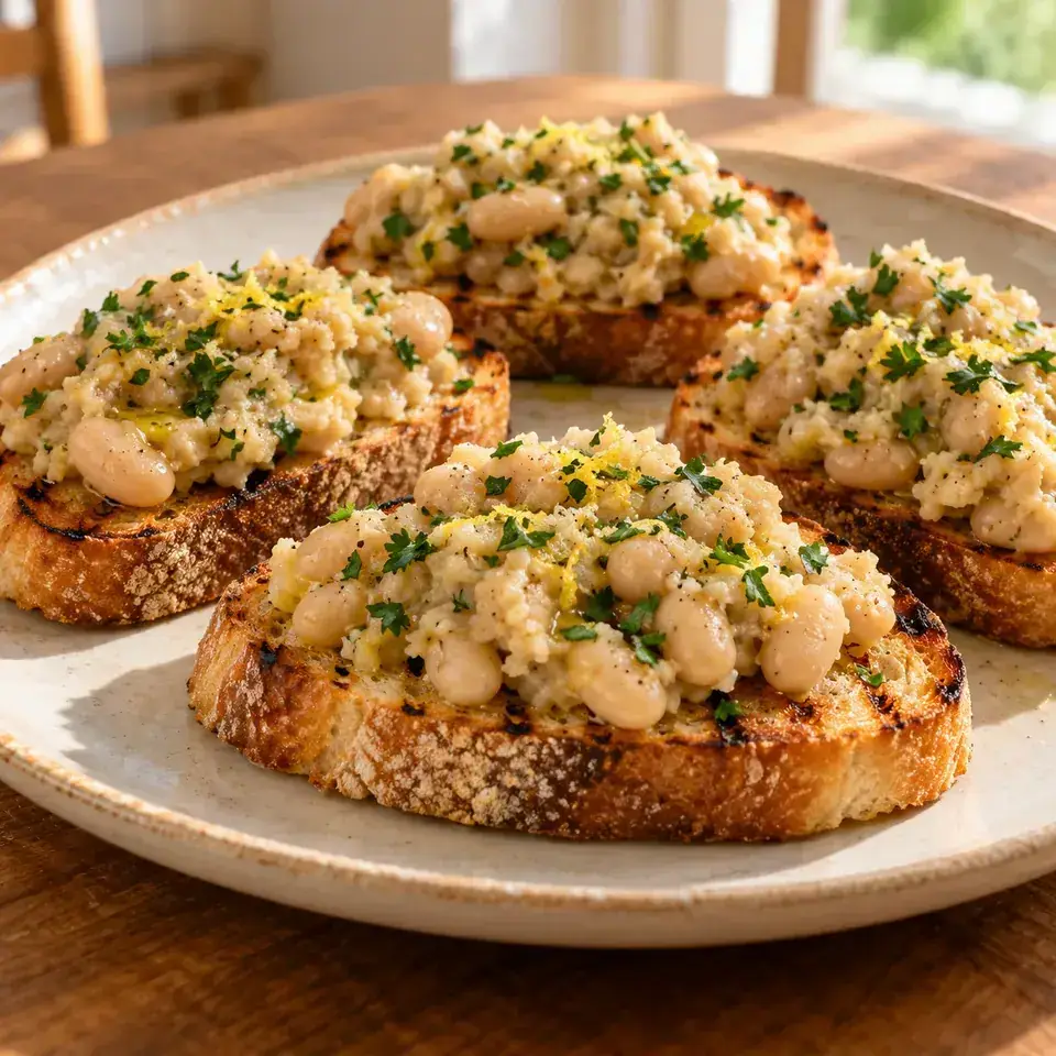 Trio of Bruschetta: Lemon Cannellini Bean — serving inspiration