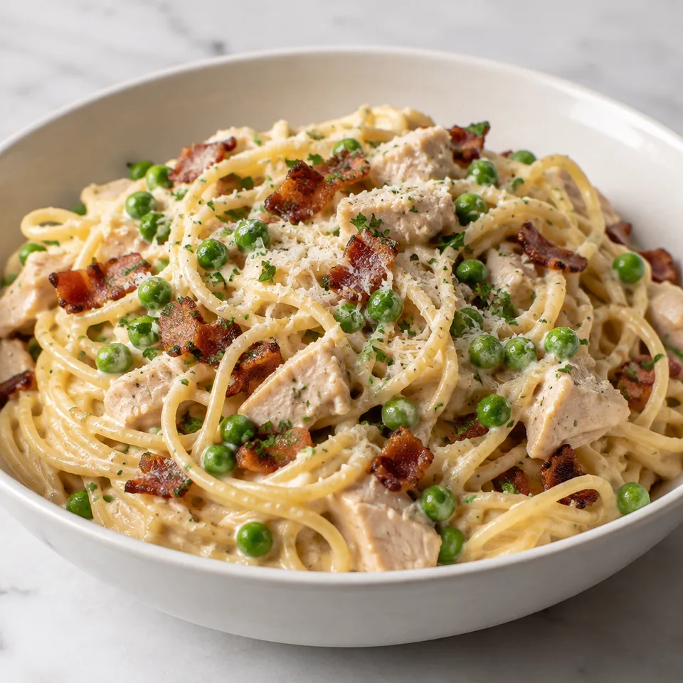 Turkey Pasta Carbonara — serving inspiration
