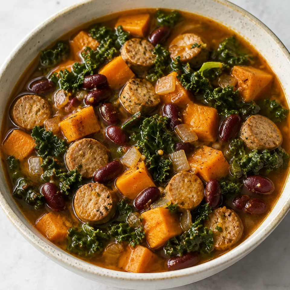 Turkey Sausage, Kale and Sweet Potato Soup — serving inspiration