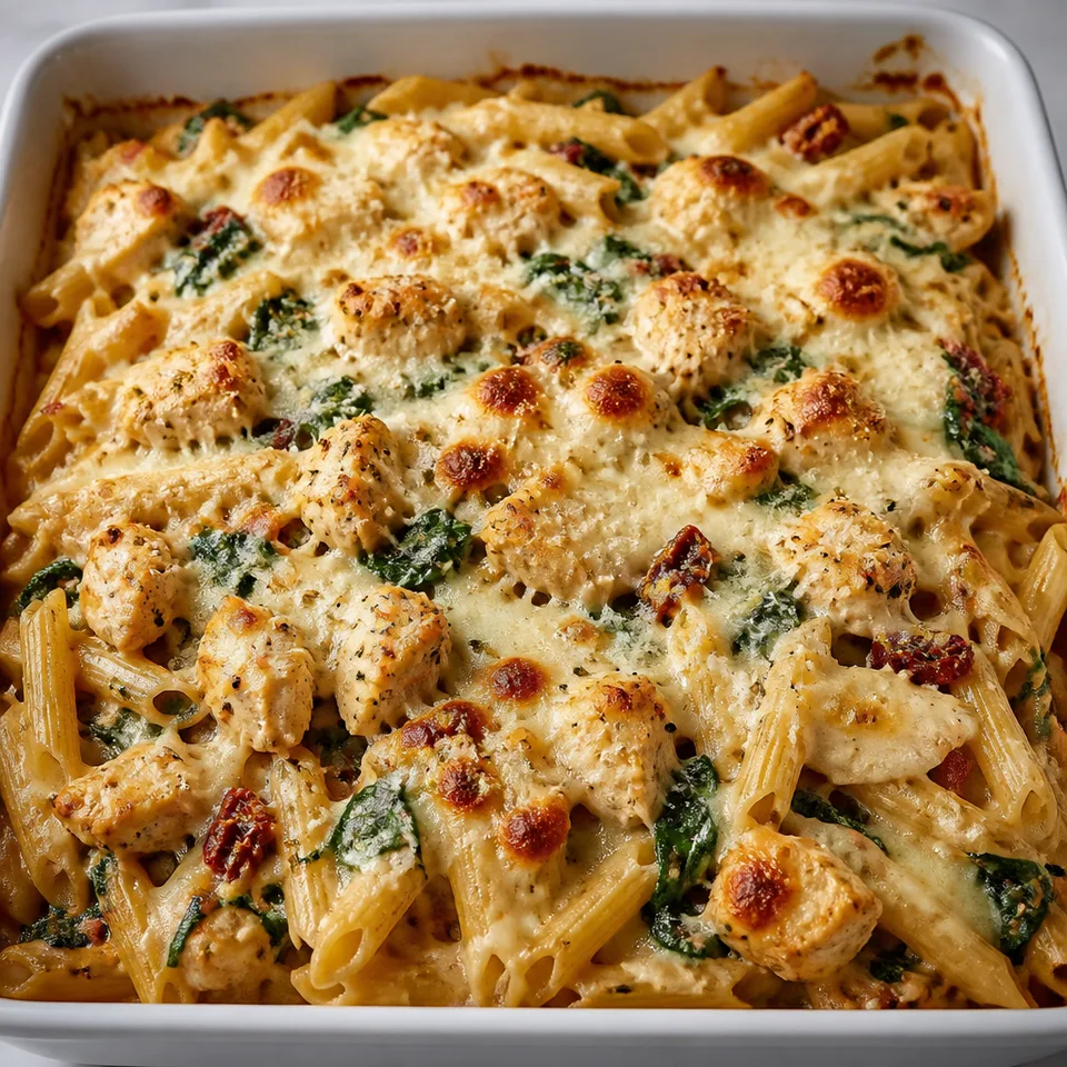 Tuscan Chicken Pasta Bake — serving inspiration