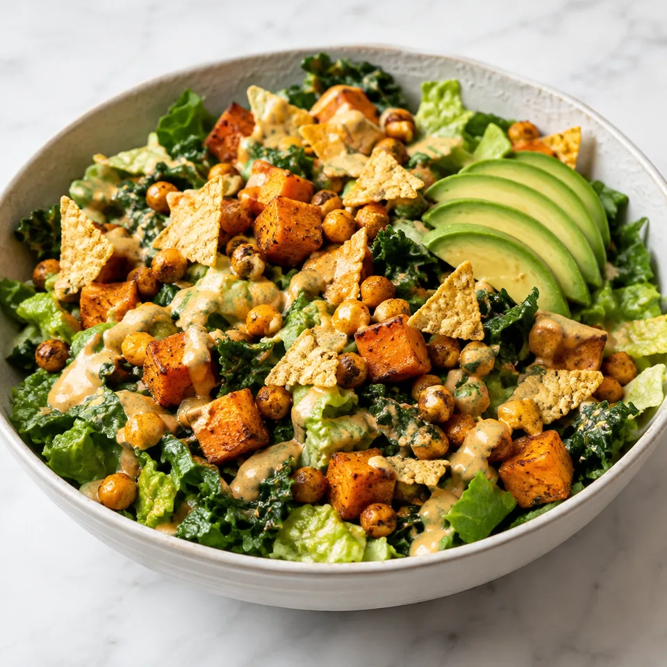 Vegan Sweet Potato Chickpea Taco Salad — serving inspiration