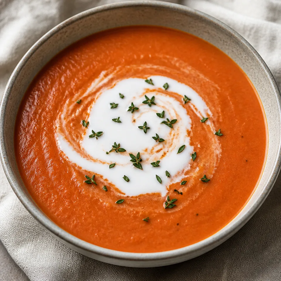 Vegan Tomato Bisque with Thyme — serving inspiration