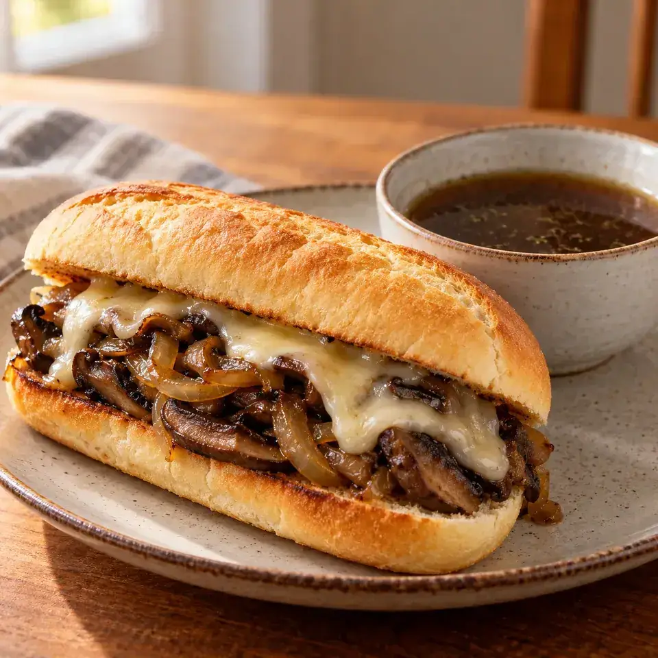 Vegetarian French Dip Sandwiches — serving inspiration