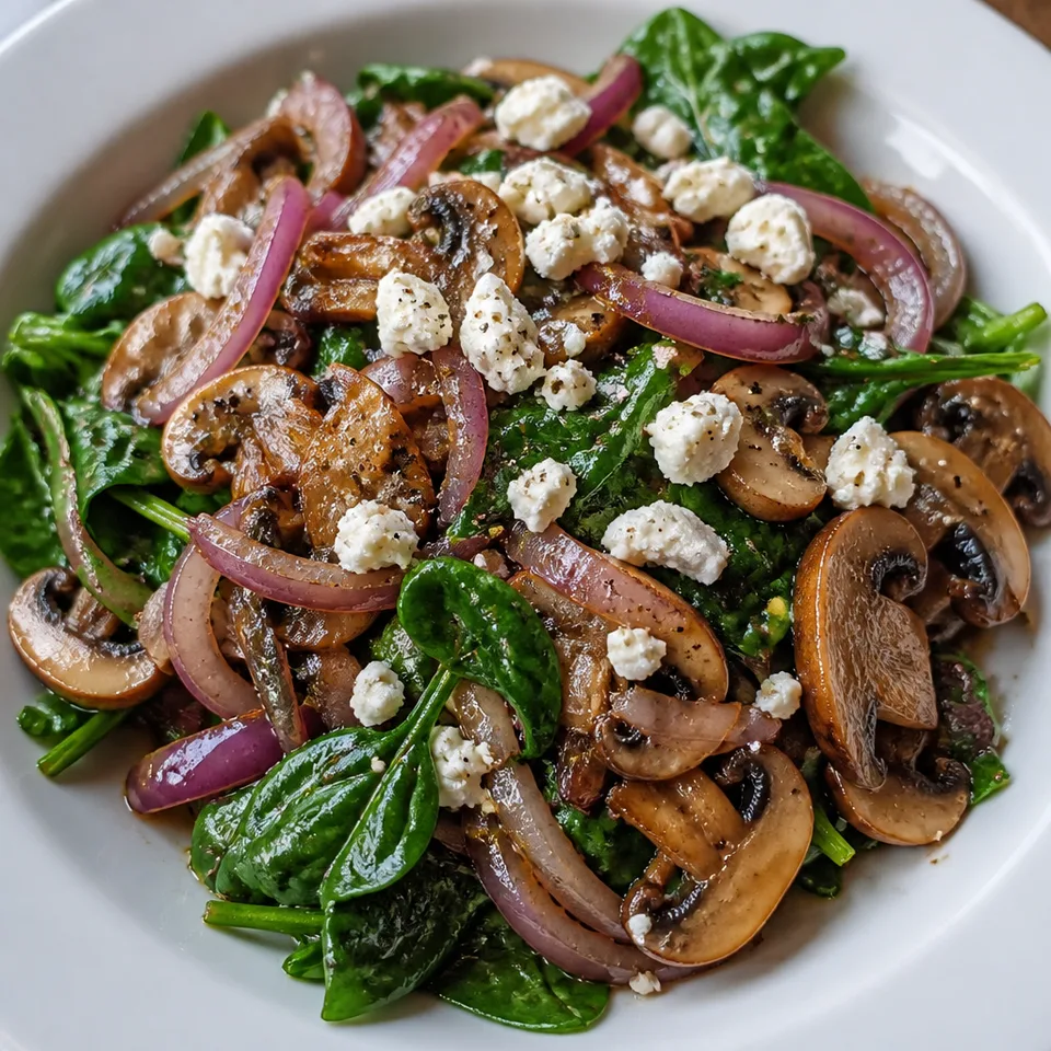 Warm Mushroom & Spinach Salad — serving inspiration