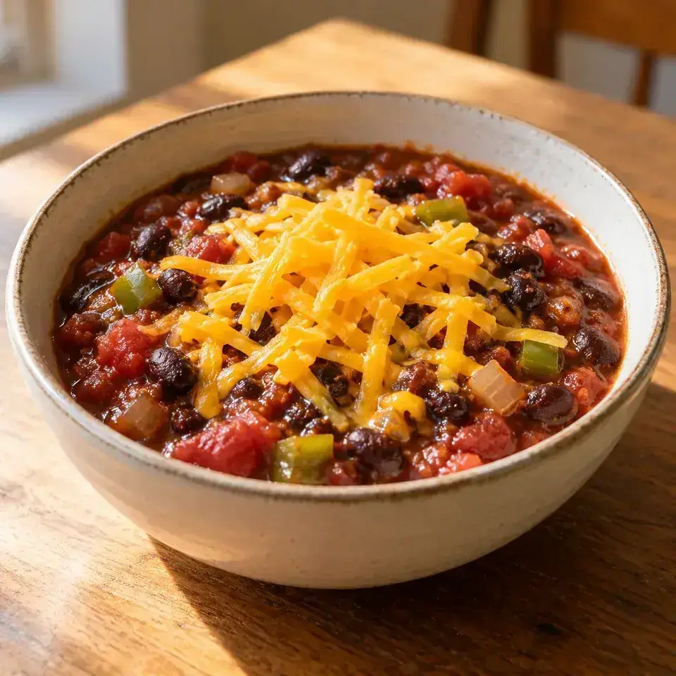 Weeknight bean chili — serving inspiration