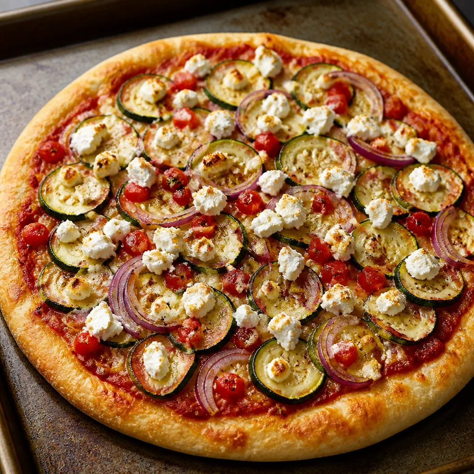Zucchini Goat Cheese Pizza — serving inspiration