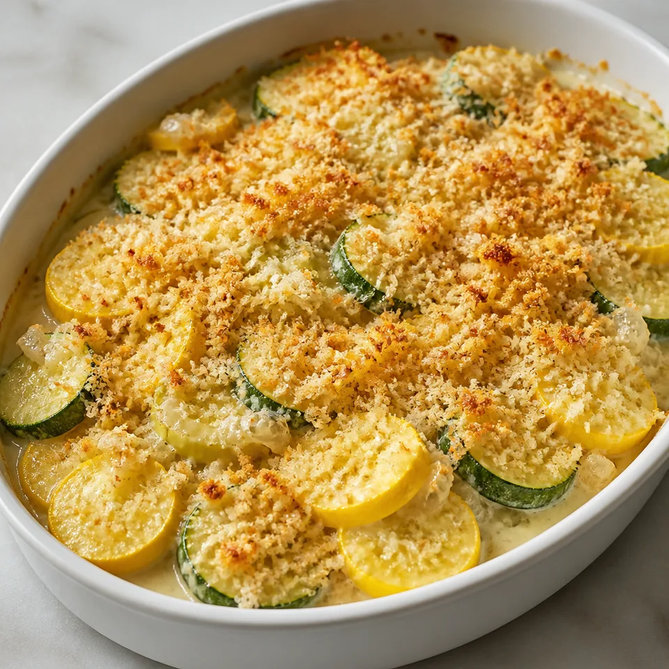 Zucchini & Yellow Squash Gratin — serving inspiration